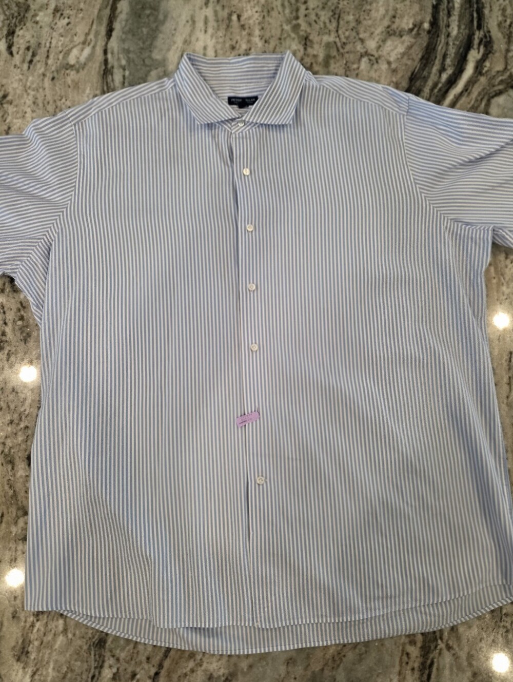 Peter Millar Crown Crafted Blue & White Striped Men's XXL Long Sleeve Button